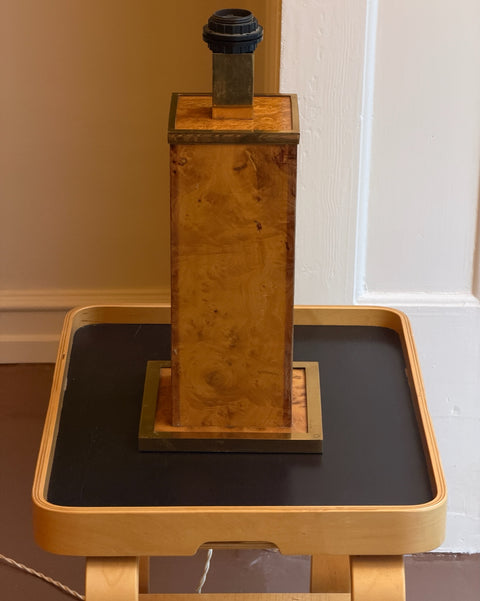 Vintage large burl wood table lamp