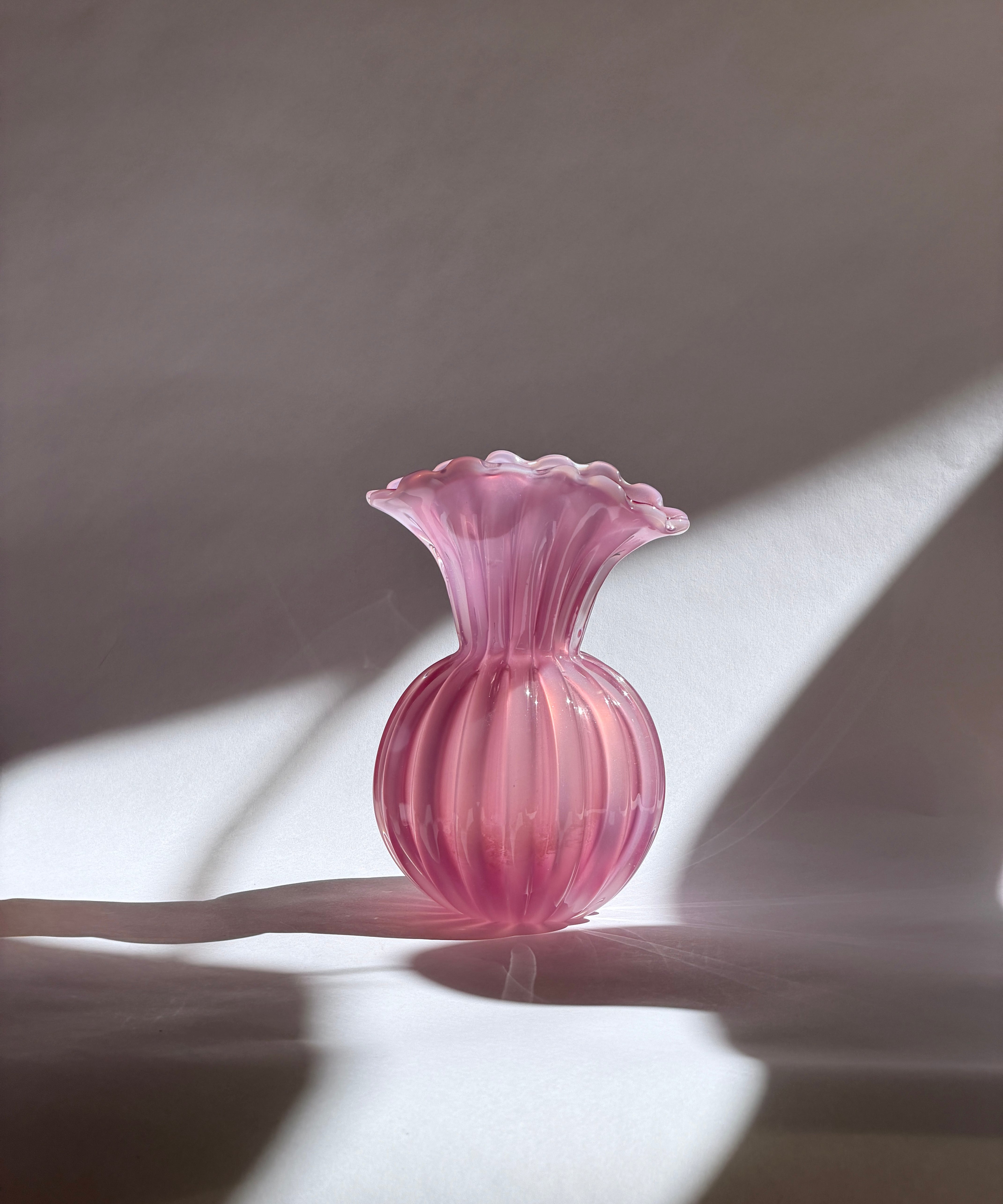 Vintage pink Murano vase