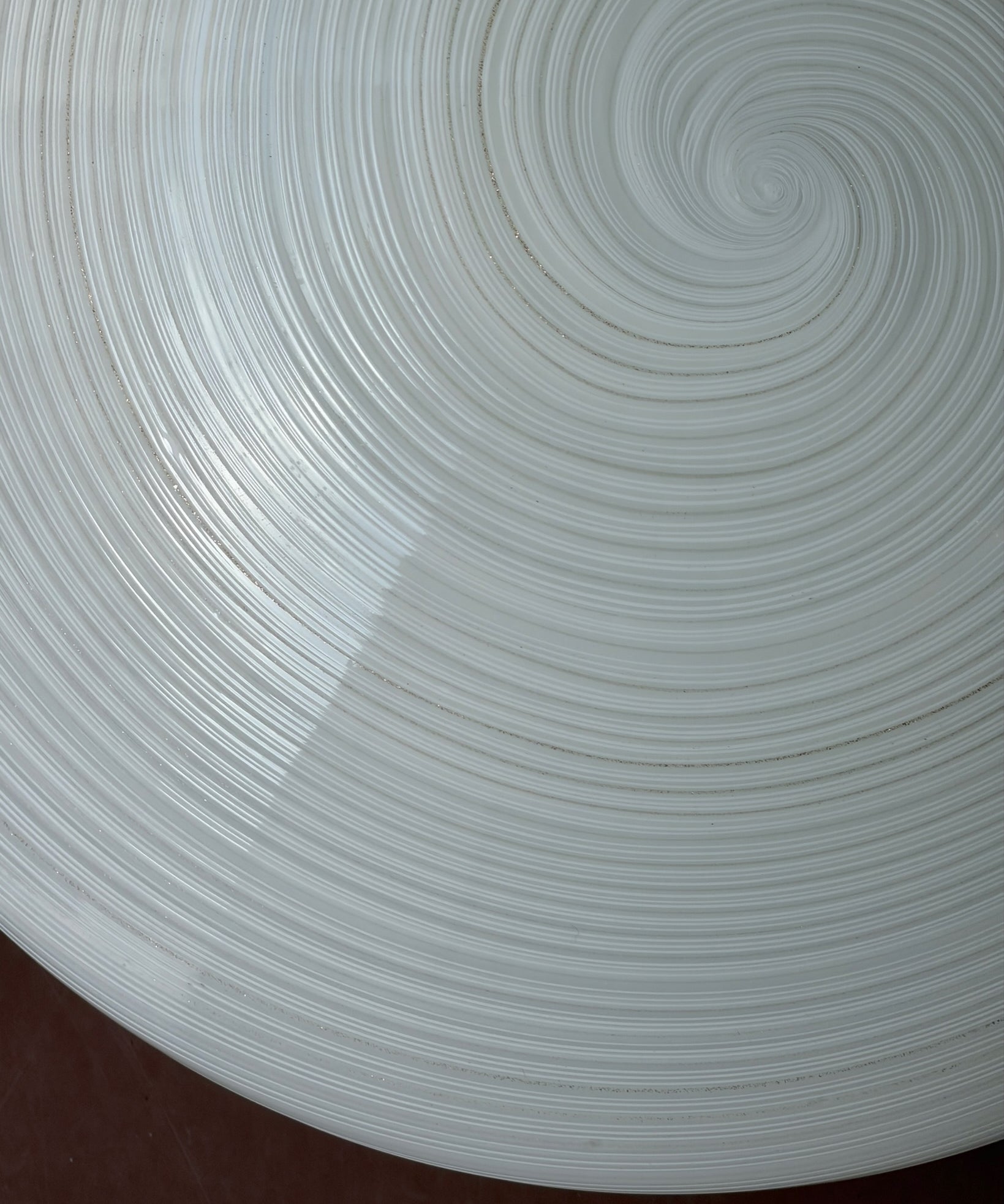 Vintage Murano white/silver swirl ceiling/wall lamp (D30)