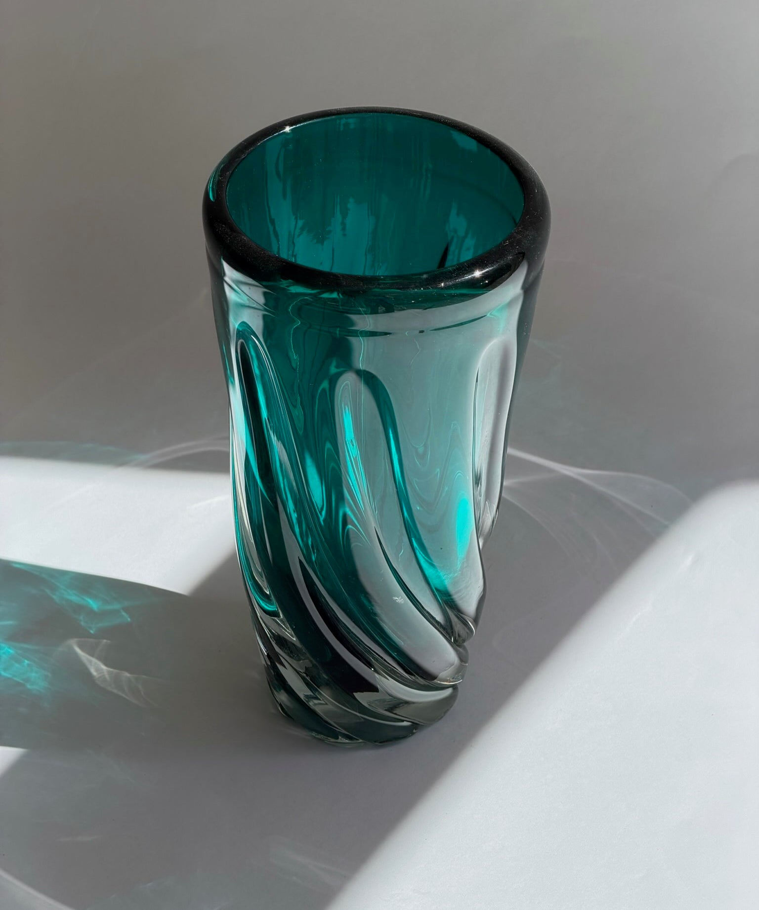 Vintage green/teal Murano vase