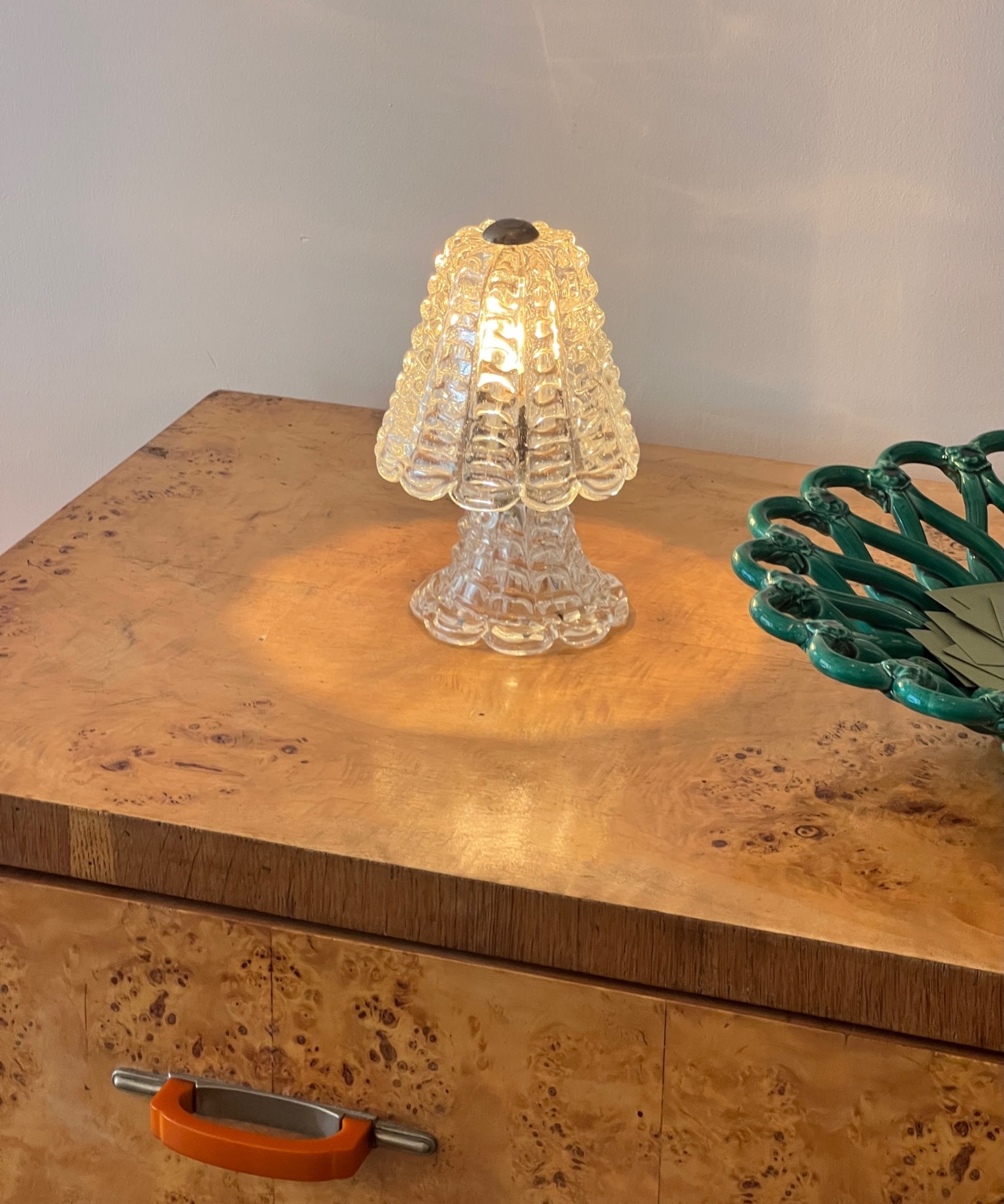 Vintage clear Murano table lamp