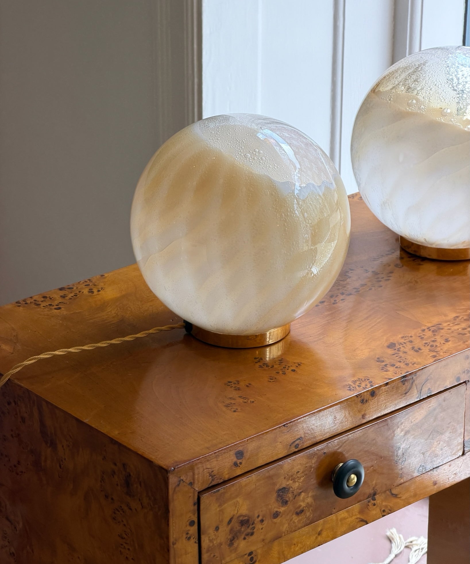 Vintage golden clear Murano table lamp (2 available)