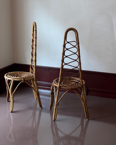 Vintage rattan/bamboo chair, Italy, 1960s (2 available)