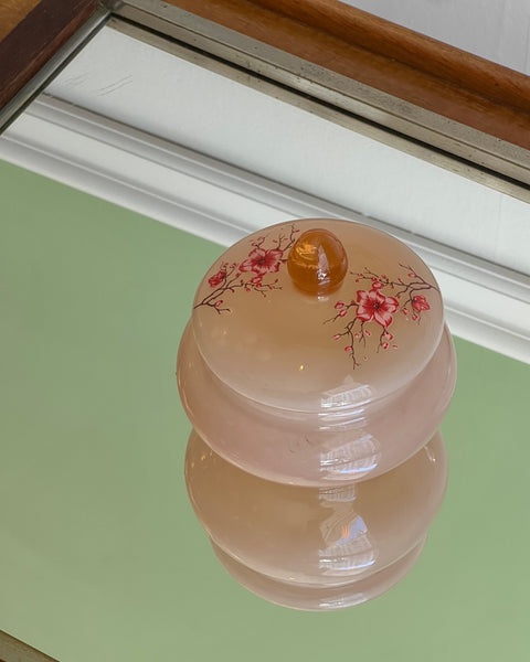 Vintage peach Murano bonbonniere