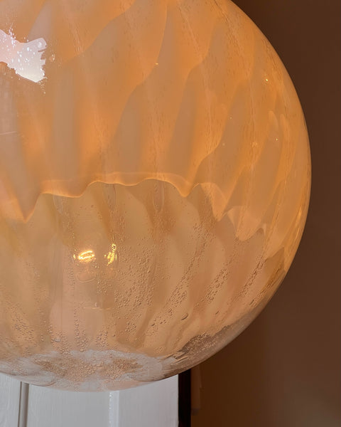 Large vintage golden clear Murano ceiling lamp (D50)