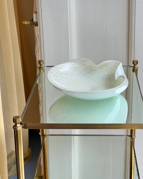 Vintage white / golden Murano bowl
