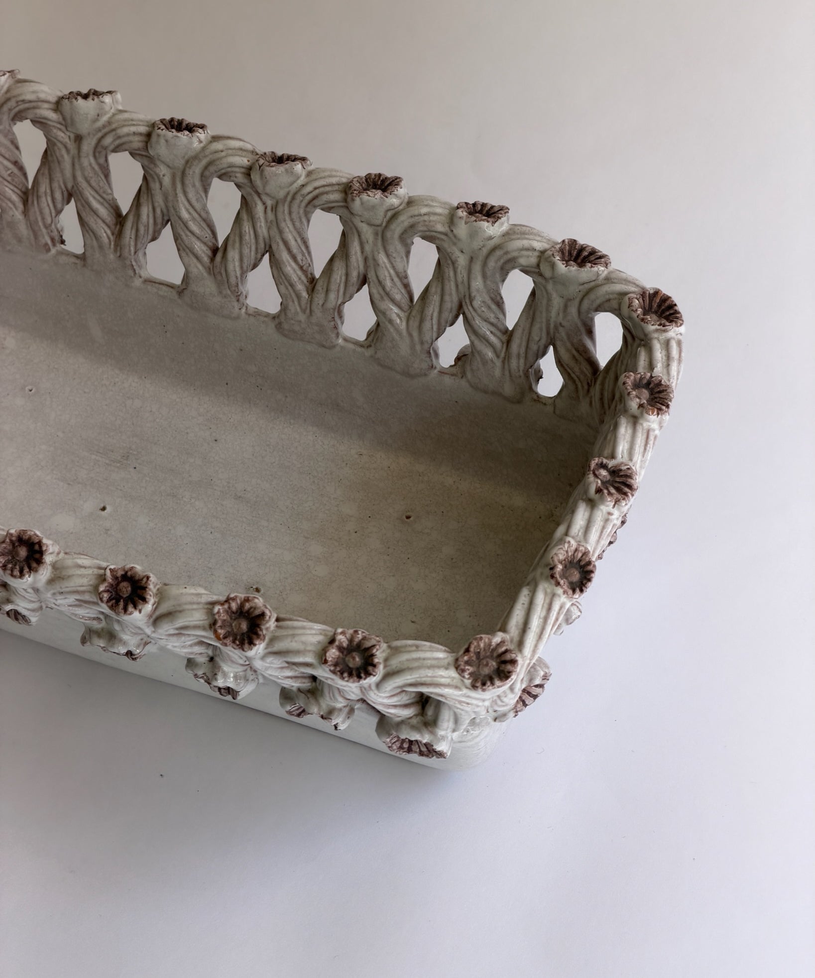 Ceramic flower basket