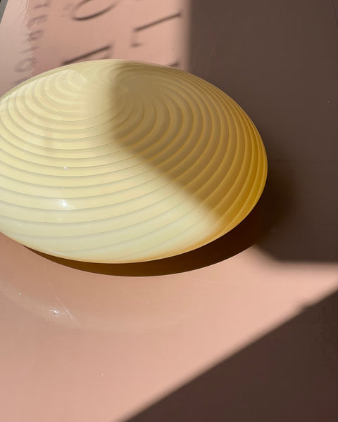 Vintage Murano yellow swirl ceiling/wall lamp (D38)