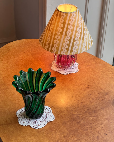 Vintage green Murano vase