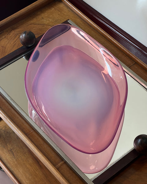 Vintage large opal pink Murano dish/bowl