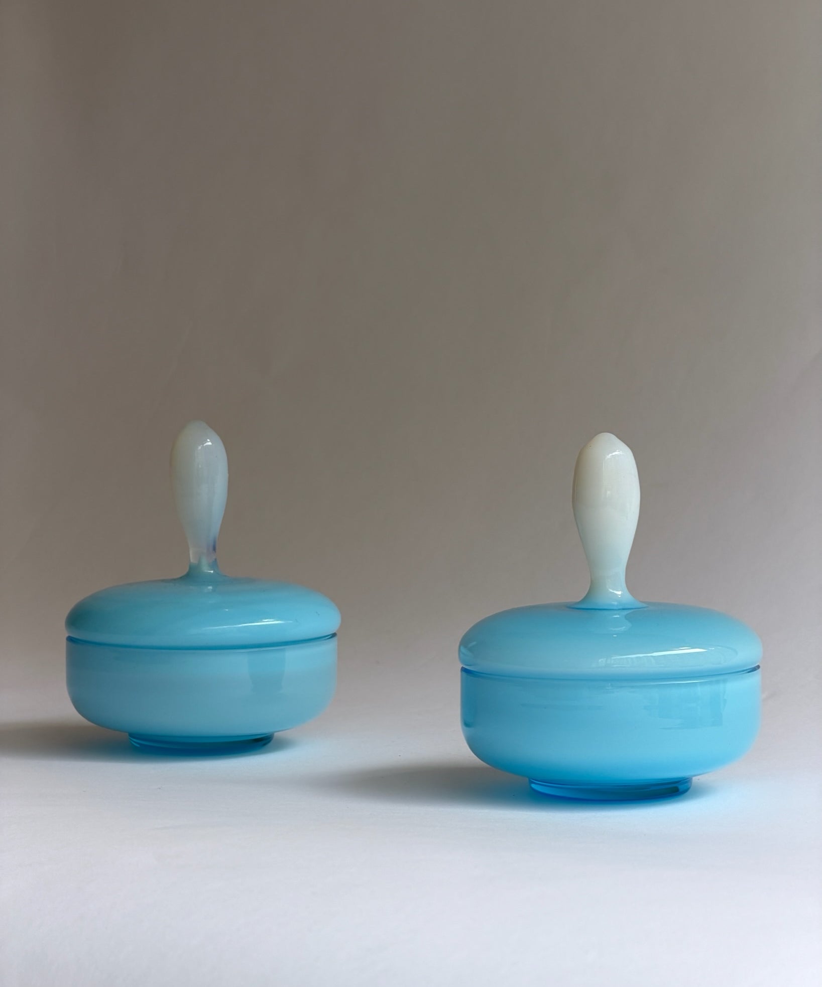 Vintage opal blue Murano bonbonniere