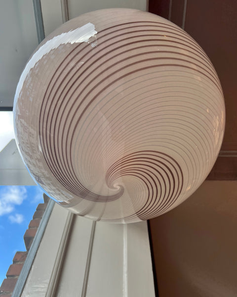 Vintage white / brown swirl Murano ceiling lamp (D38)