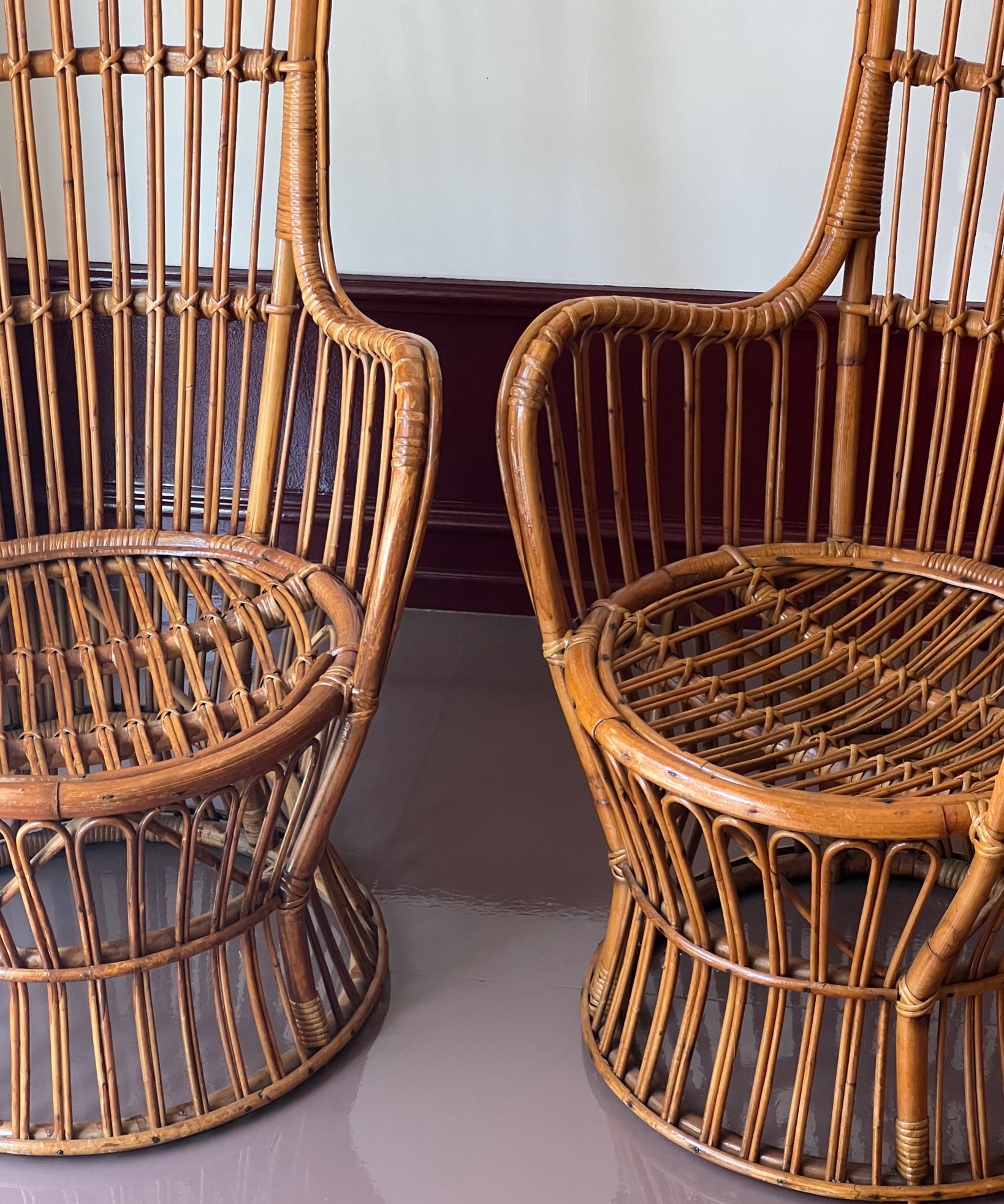 Vintage rattan chair by Fratelli Castano