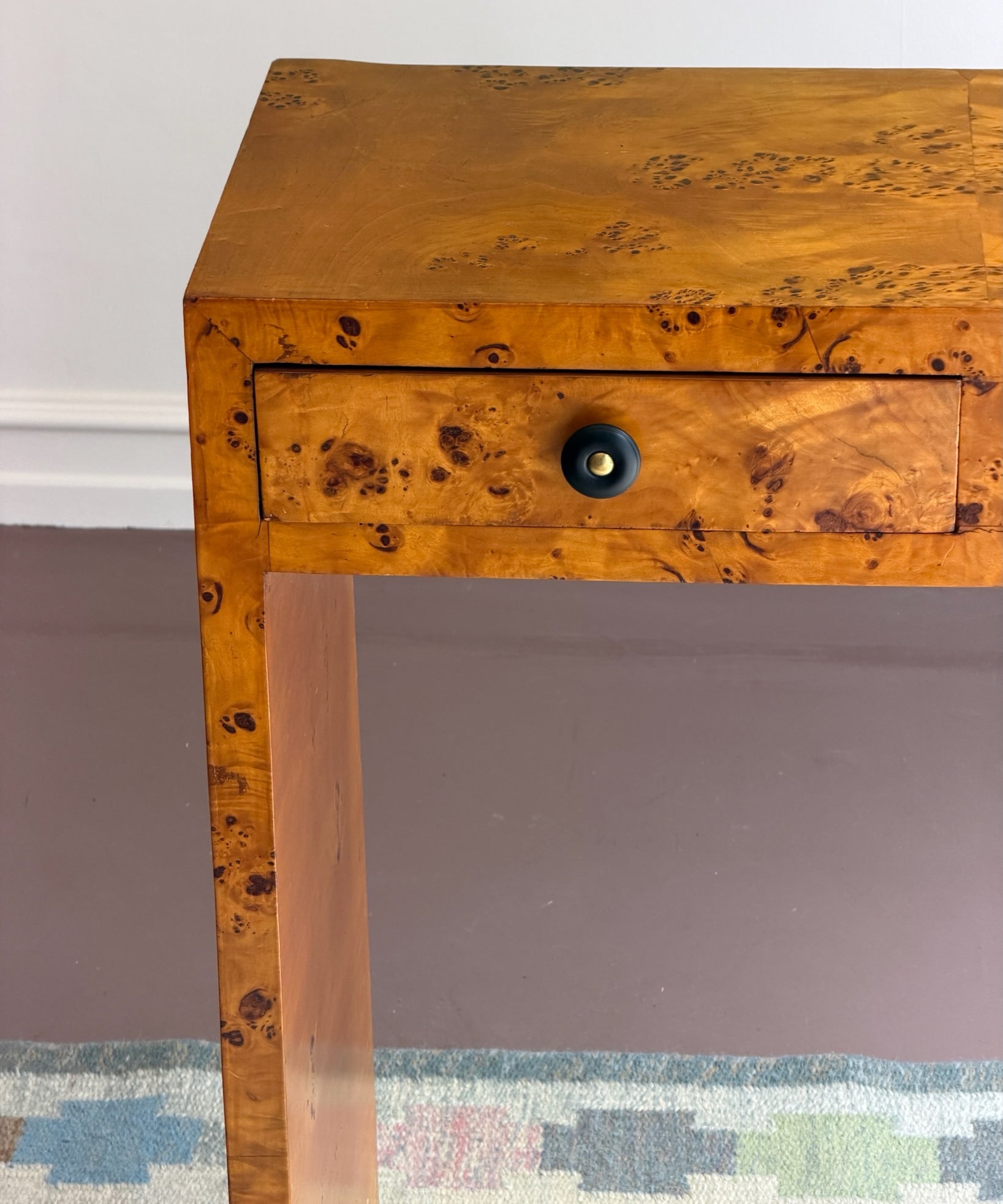 Vintage Italian burl wood desk/table
