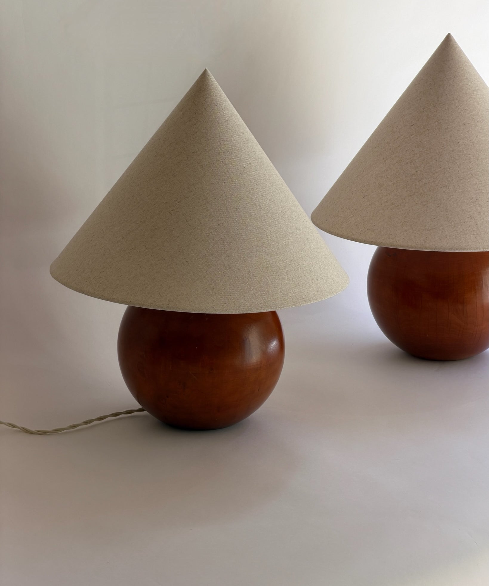 Large vintage wooden table lamp (2 available)