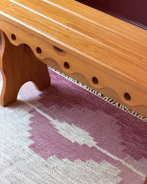 Vintage Swedish pine wood bench