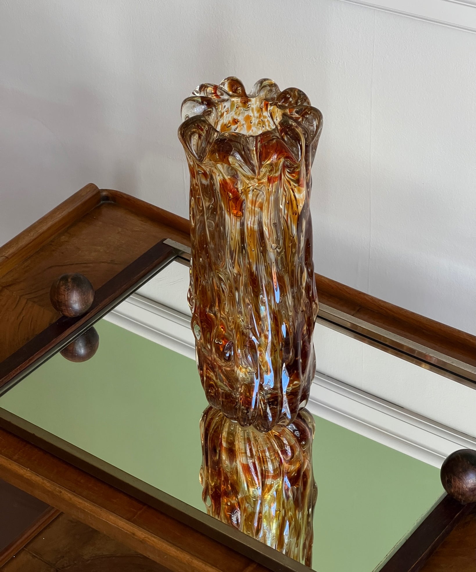 Vintage amber/brown Murano vase