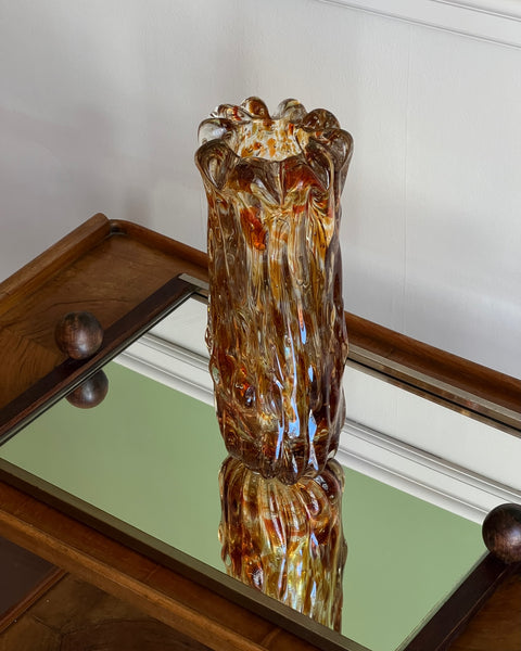 Vintage amber/brown Murano vase