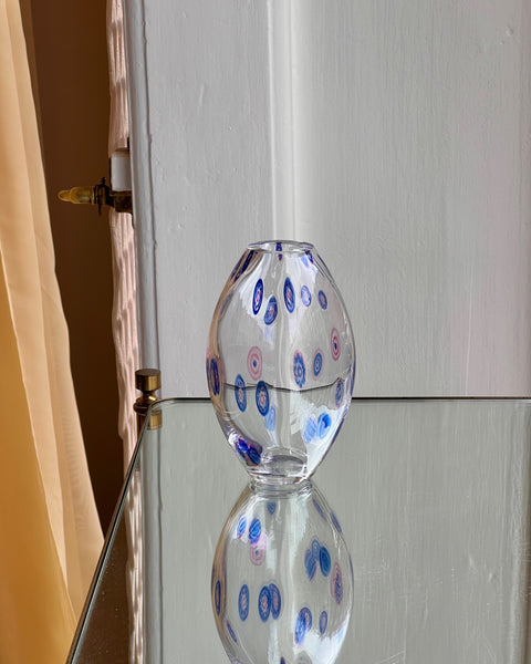 Vintage blue Millefiori Murano vase