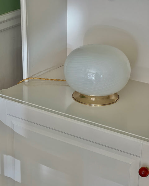 Vintage swirl round Murano table lamp