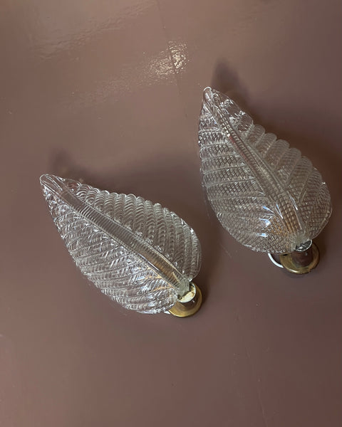 Vintage Murano leaf wall lamp (2 available)