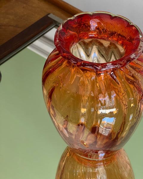 Vintage red/orange Murano vase