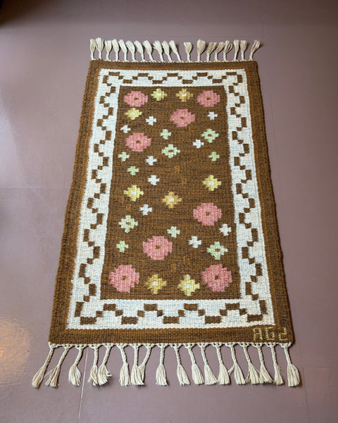 Vintage flat weave rug (Signed AGS)