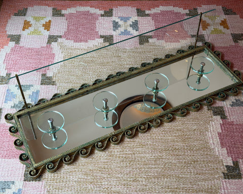 Vintage large hat shelf with coat rack