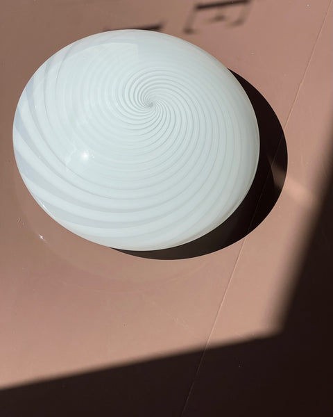 Vintage Murano white swirl ceiling/wall lamp (D38)