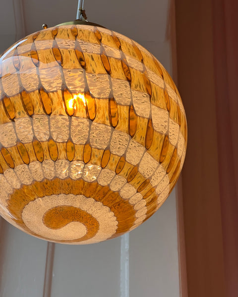 Vintage golden clear Murano ceiling lamp (D28) (2 available)