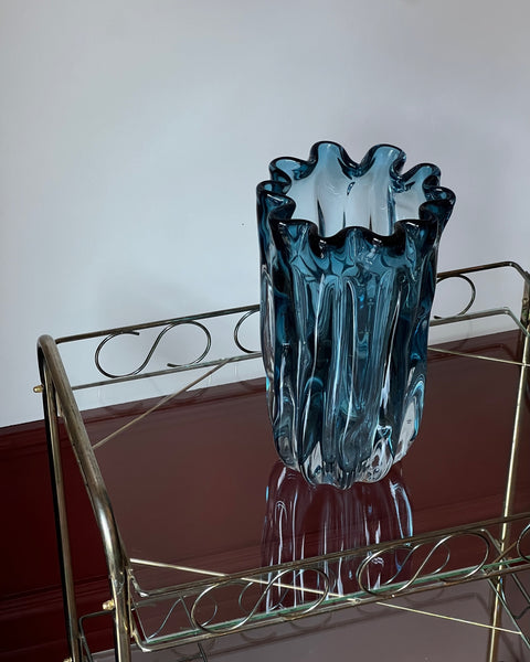 Vintage blue Murano vase