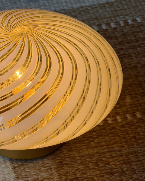 Vintage Murano clear/golden swirl ceiling/wall lamp (D25)