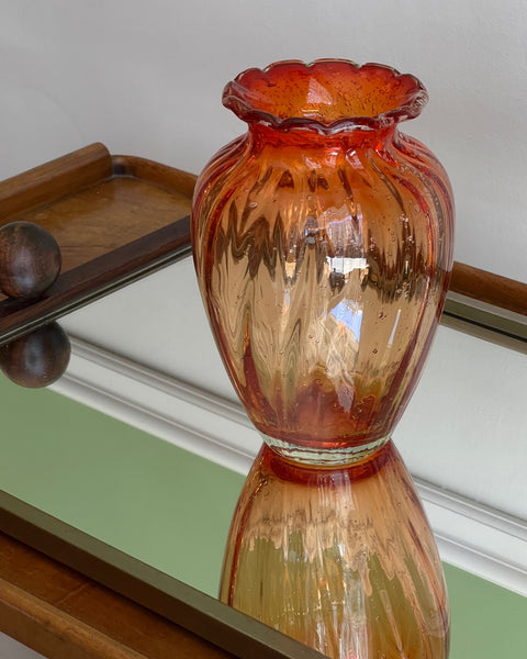 Vintage red/orange Murano vase