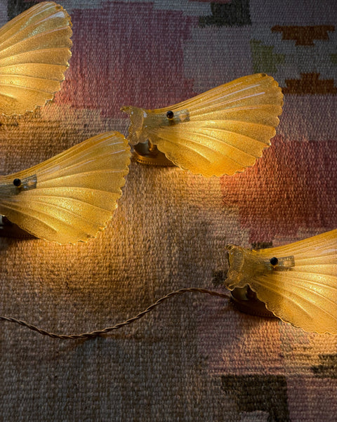 Vintage golden Murano shell wall lamps (4 available)