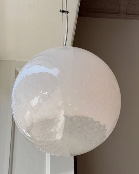 Vintage white clear Murano ceiling lamp (D30)