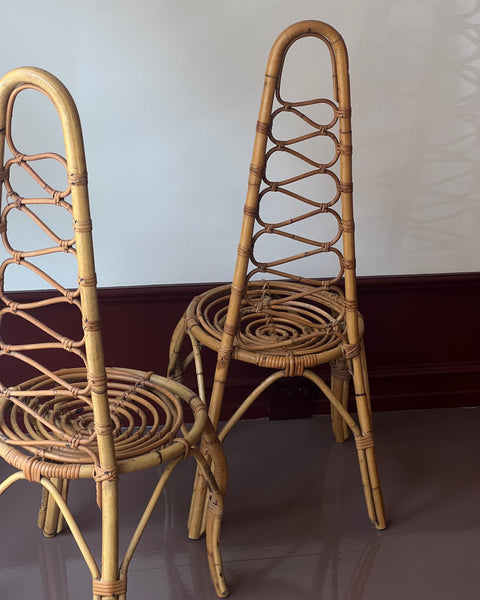 Vintage rattan/bamboo chair, Italy, 1960s (2 available)