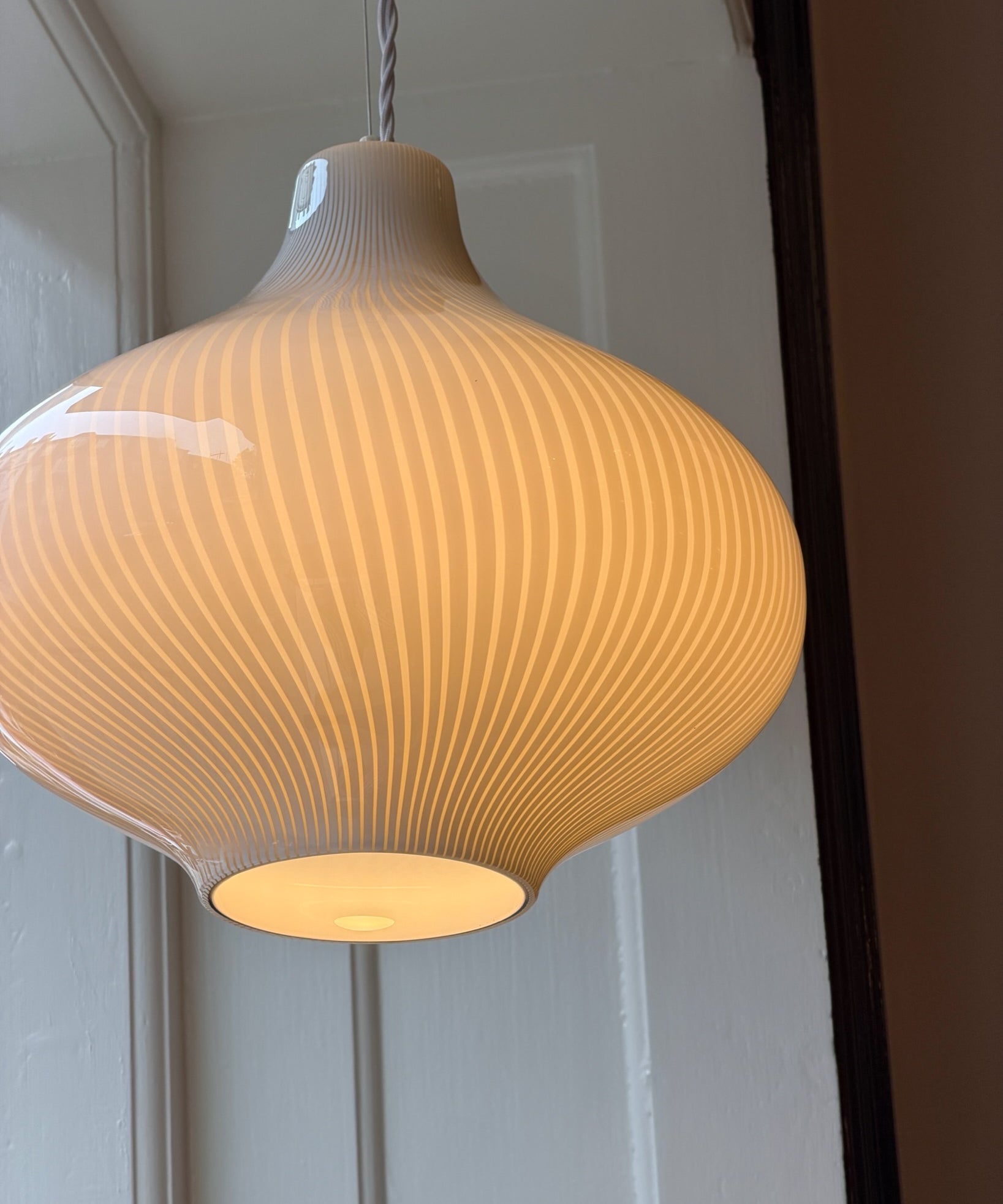 Vintage Massimo Vignelli grey/white ceiling lamp