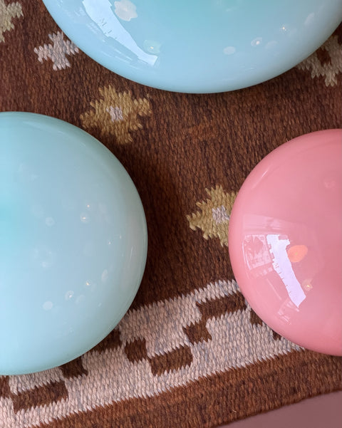 Vintage Murano opal turquoise ceiling/wall lamp (D36) (2 available)