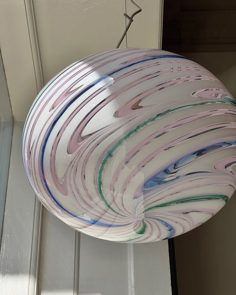 Vintage oval Murano multi-coloured/transparent ceiling lamp (D50)