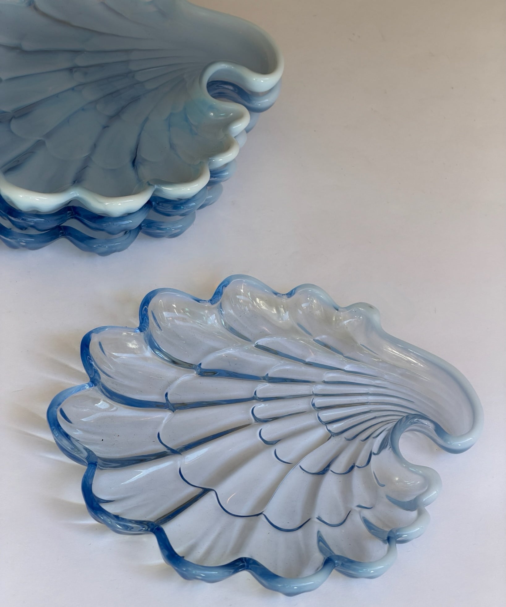 Vintage opal blue shell plate (5 available)