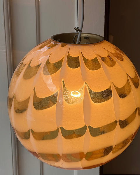 Vintage golden clear Murano ceiling lamp (D35)