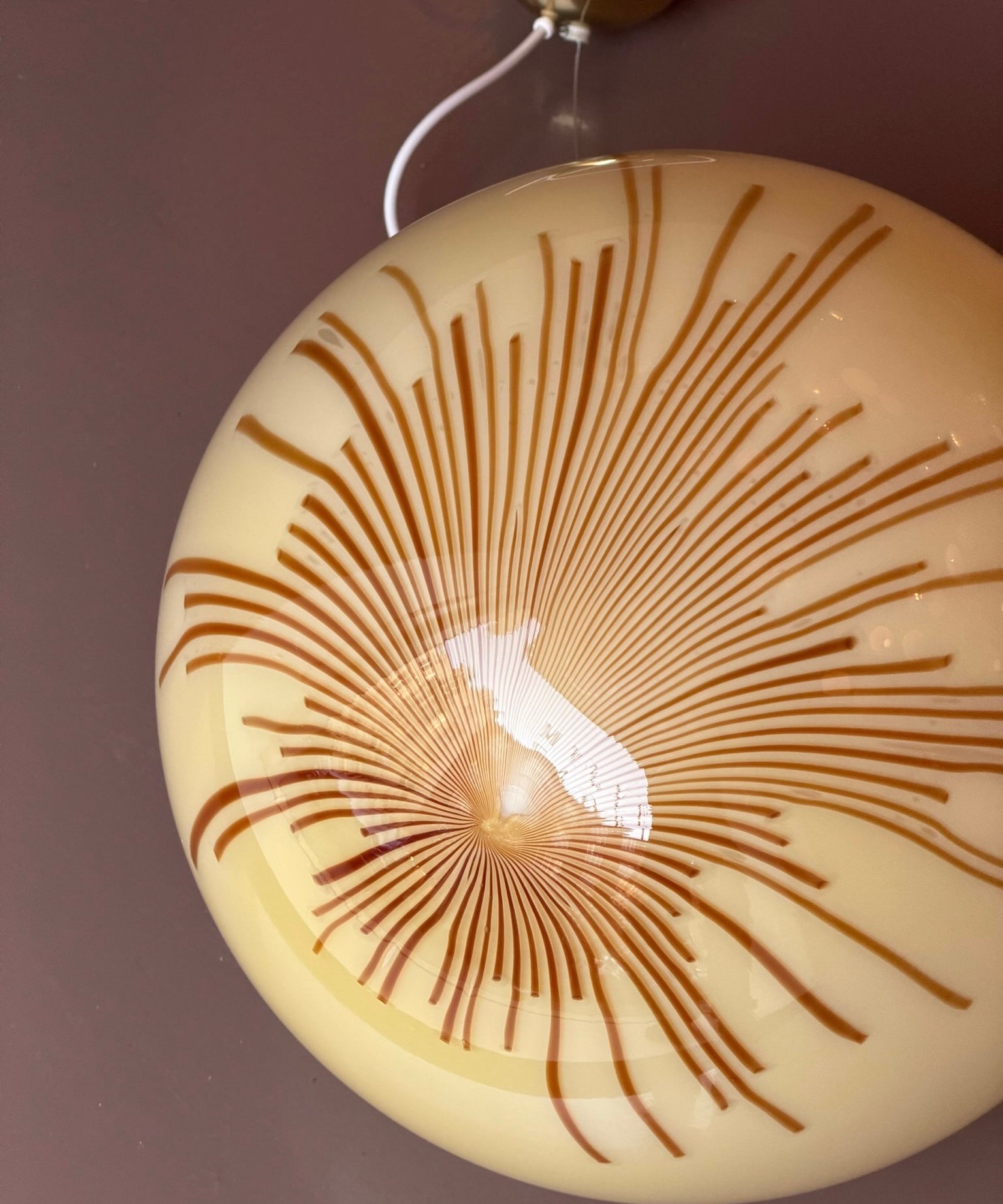 Vintage Ludovico Diaz de Santillana Murano Anemone ceiling lamp (D40)