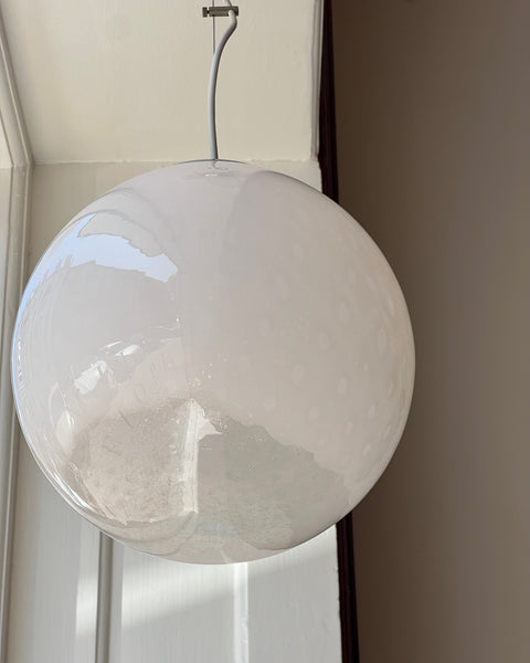 Vintage white clear Murano ceiling lamp (D30)