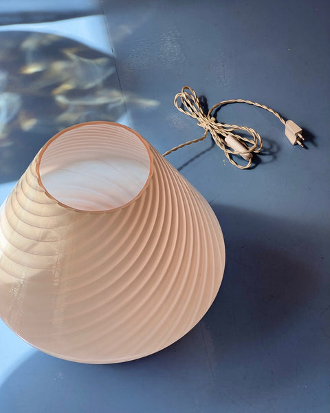 Vintage light pink Murano mushroom table lamp - Large