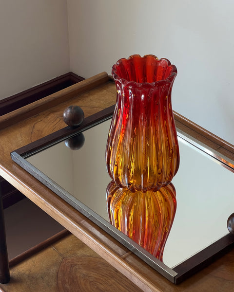 Vintage red/orange Murano vase