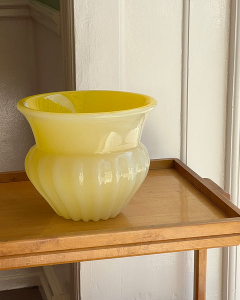 Large vintage yellow Murano bowl / vase