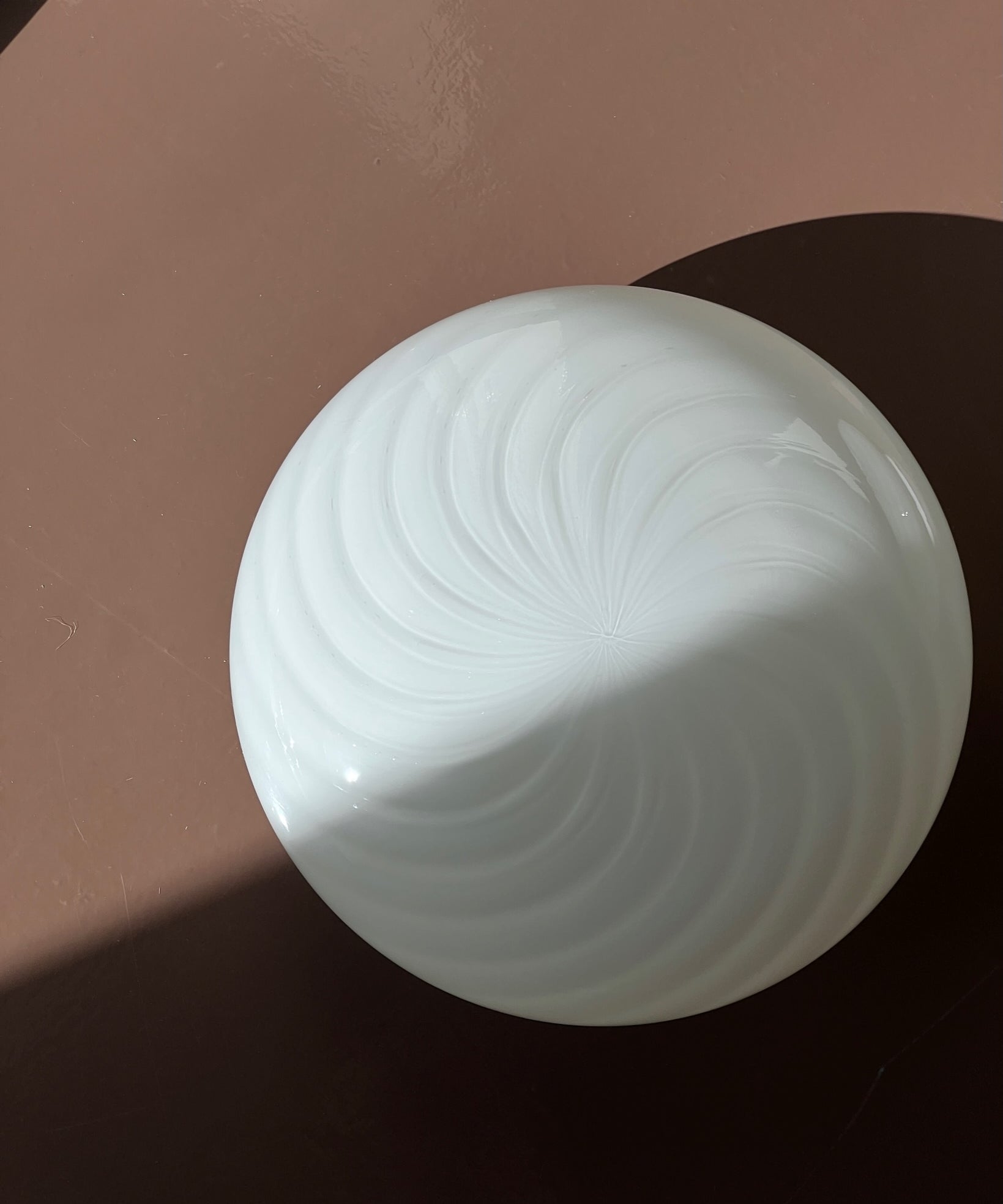 Vintage Murano white swirl ceiling/wall lamp (D24)