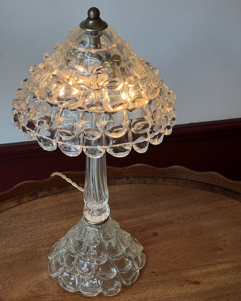 Vintage large clear Murano table lamp