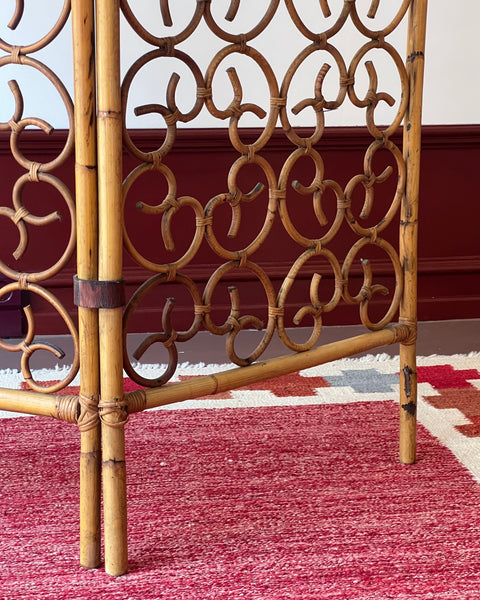 Vintage woven rattan room divider screen/paravant