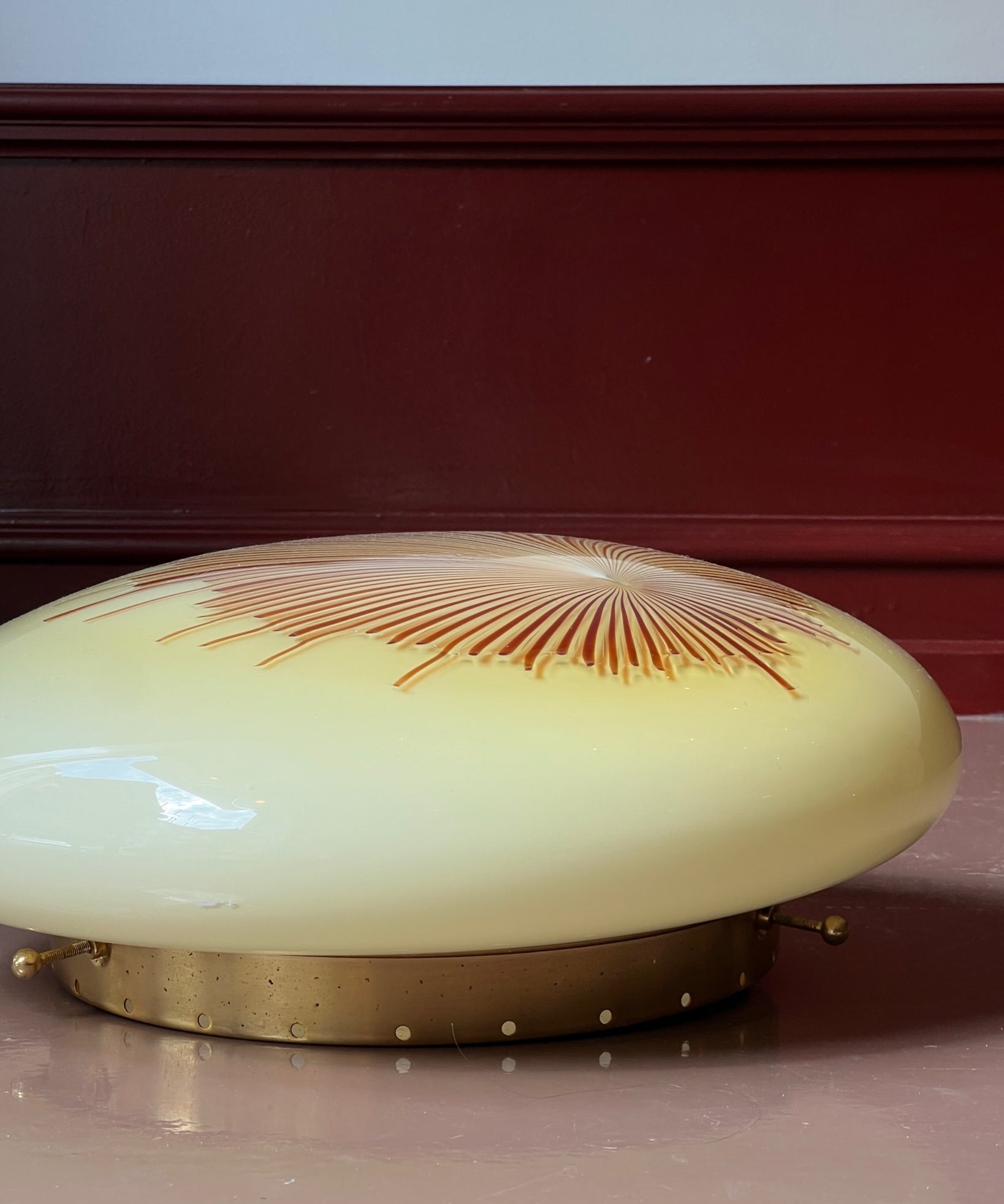 Vintage Ludovico Diaz de Santillana Murano Anemone ceiling/wall lamp (D40)